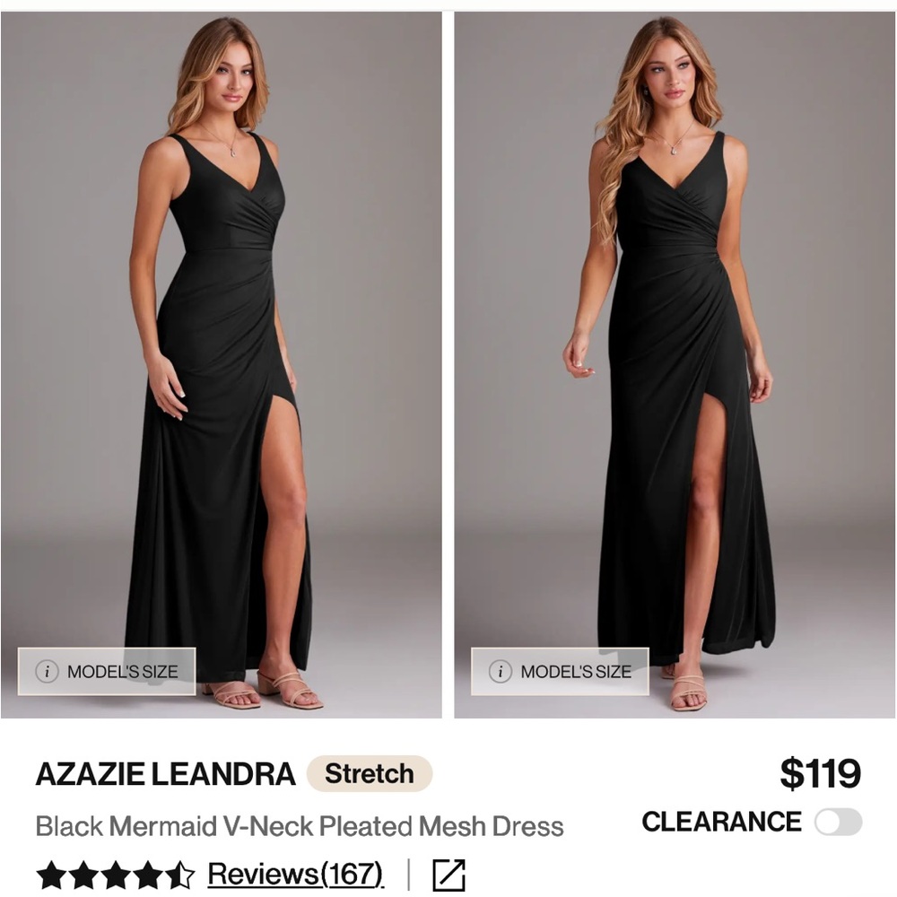 Azazie Black Maxi Dress